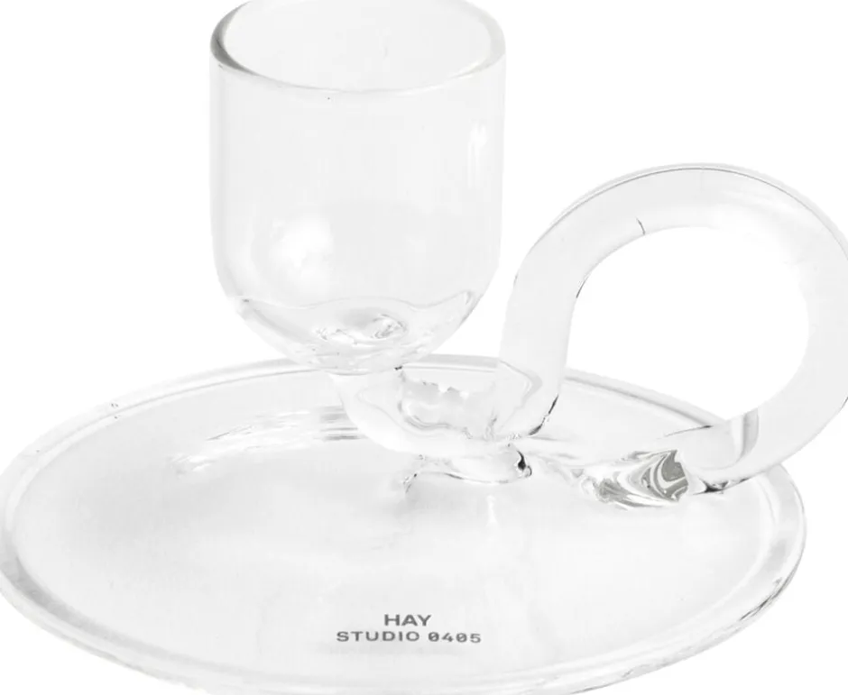 Lys & Lysestager<Hay Tiny Candleholder-Curved-Clear