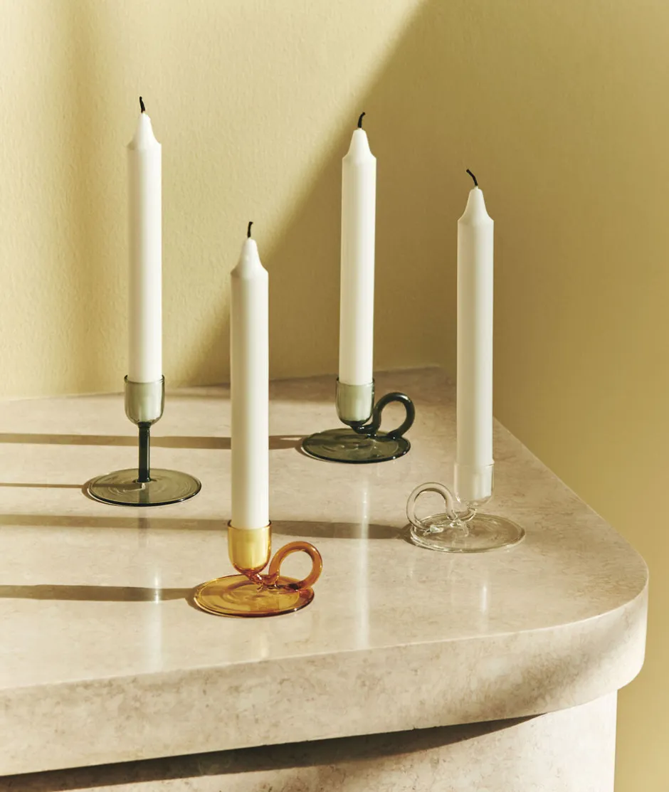 Lys & Lysestager<Hay Tiny Candleholder-Curved-Clear
