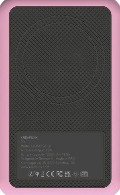 Elektronik<Kreafunk toCHARGE QI - Fresh Pink