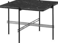 Møbler<Gubi TS Coffee Table, 55x55, Black base Black Marquina Marble
