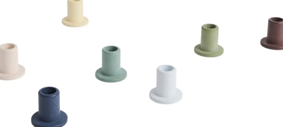 Lys & Lysestager<Hay Tube Candleholder Concrete-Small