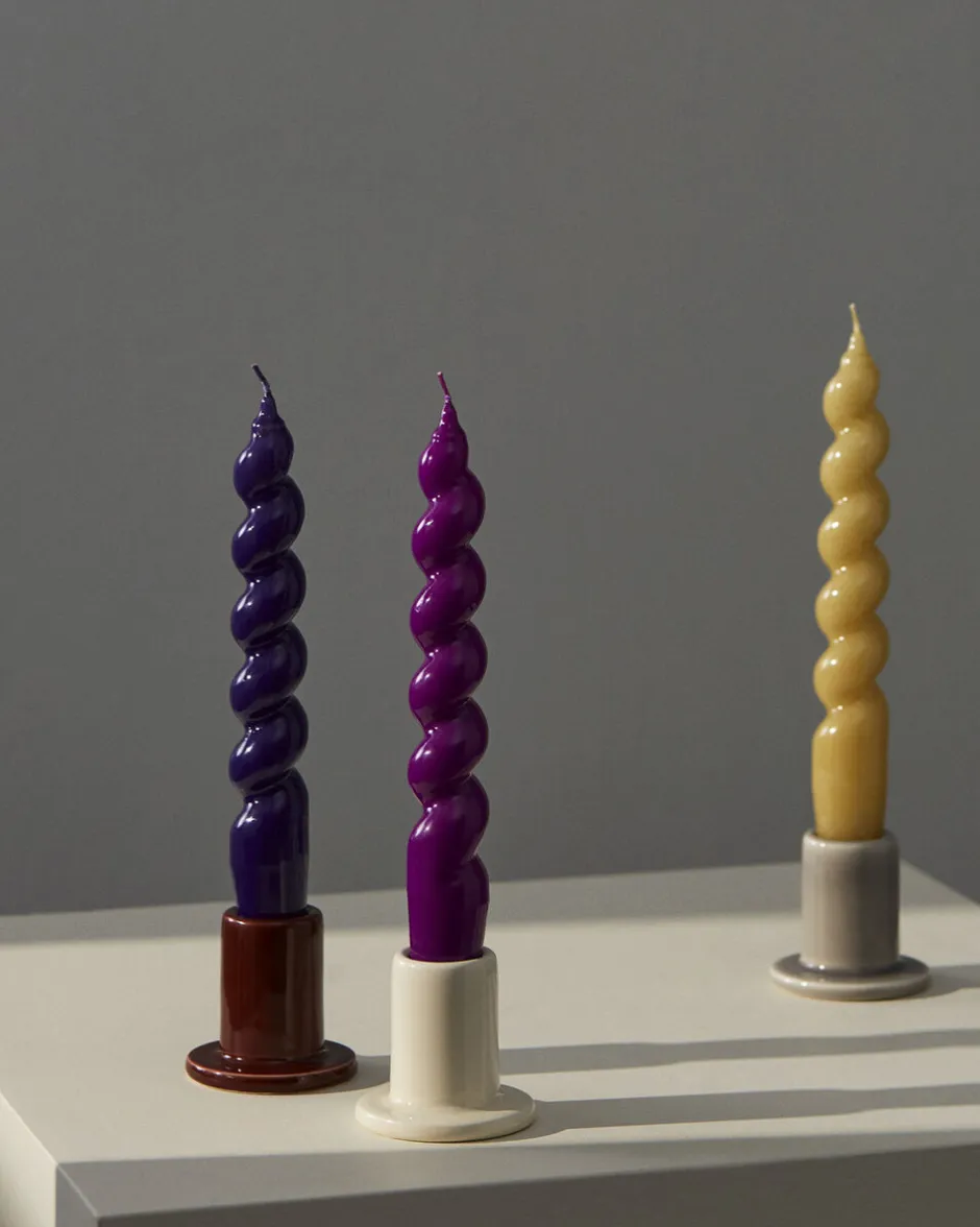 Lys & Lysestager<Hay Tube Candleholder-Small-Off-white