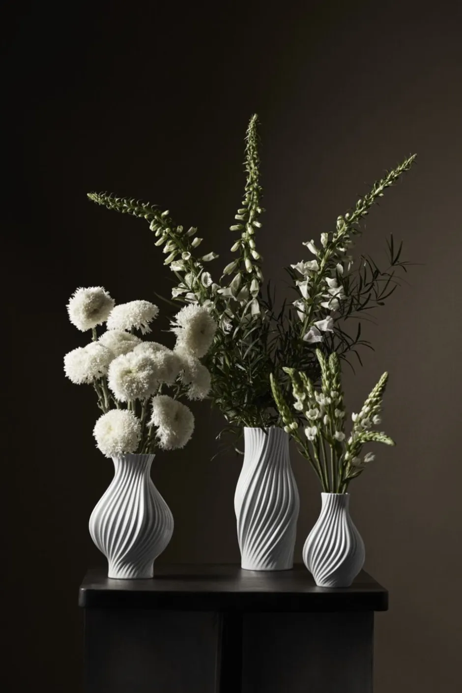 Vaser & Urtepotteskjulere<Kähler Twist Vase H25 cm hvid porcelæn