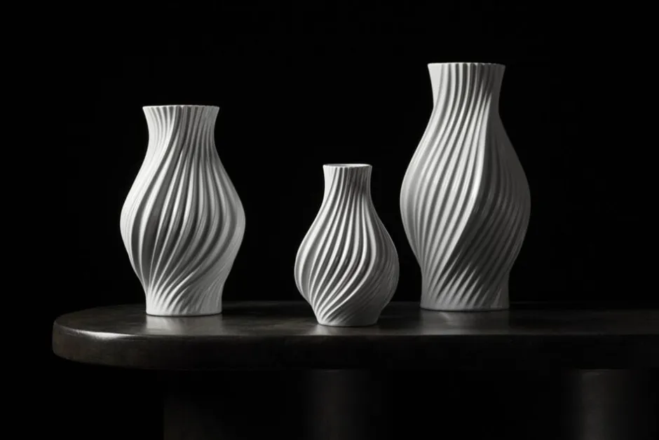 Vaser & Urtepotteskjulere<Kähler Twist Vase H25 cm hvid porcelæn