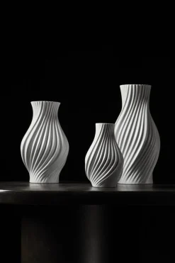 Vaser & Urtepotteskjulere<Kähler Twist Vase H31 cm hvid porcelæn
