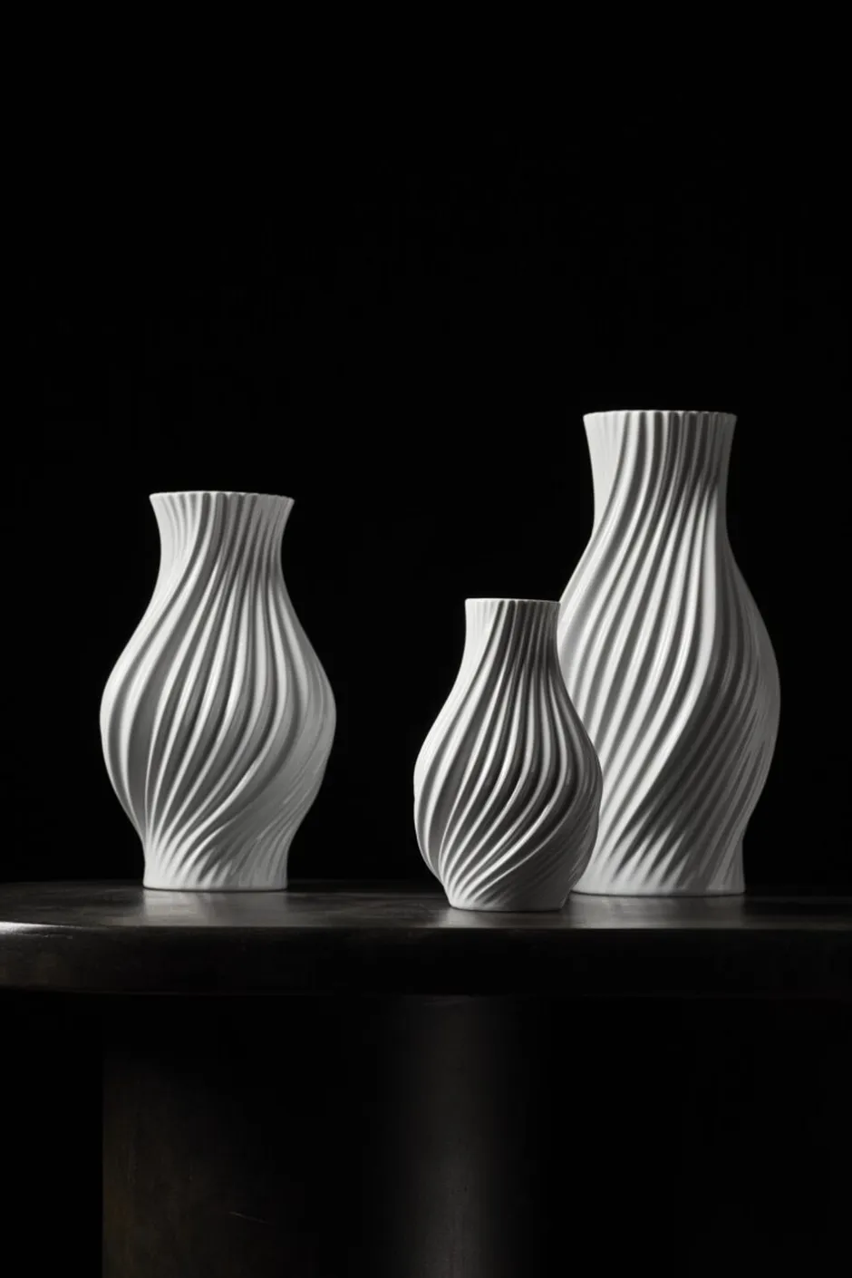 Vaser & Urtepotteskjulere<Kähler Twist Vase H31 cm hvid porcelæn