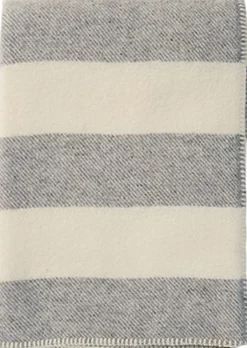 Plaider<Klippan Uldplaid Unni stripe Light grey