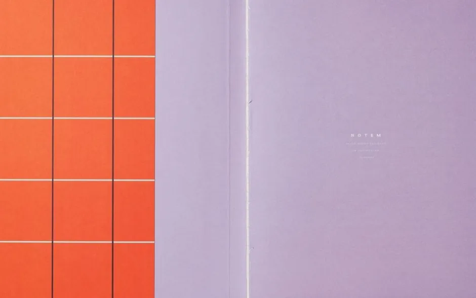 Kontorartikler<Notem UMA Flat Lay Notebook - Large, Orange check
