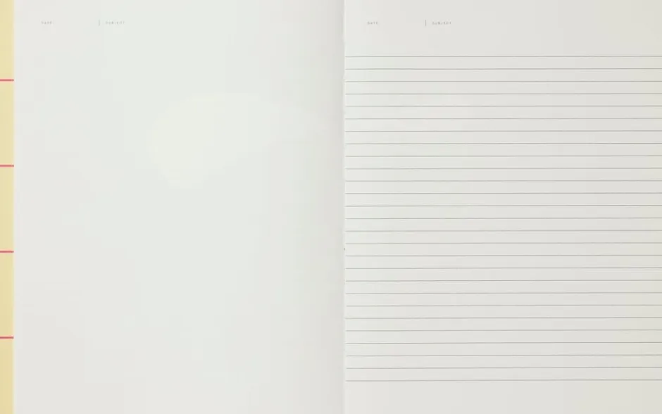 Kontorartikler<Notem UMA Flat Lay Notebook - Large, Yellow check
