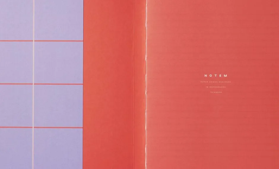 Kontorartikler<Notem UMA Flat Lay Notebook - Medium, Lavender check