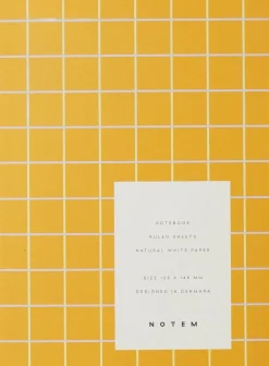 Kontorartikler<Notem UMA Flat Lay Notebook - Small, Ochre check