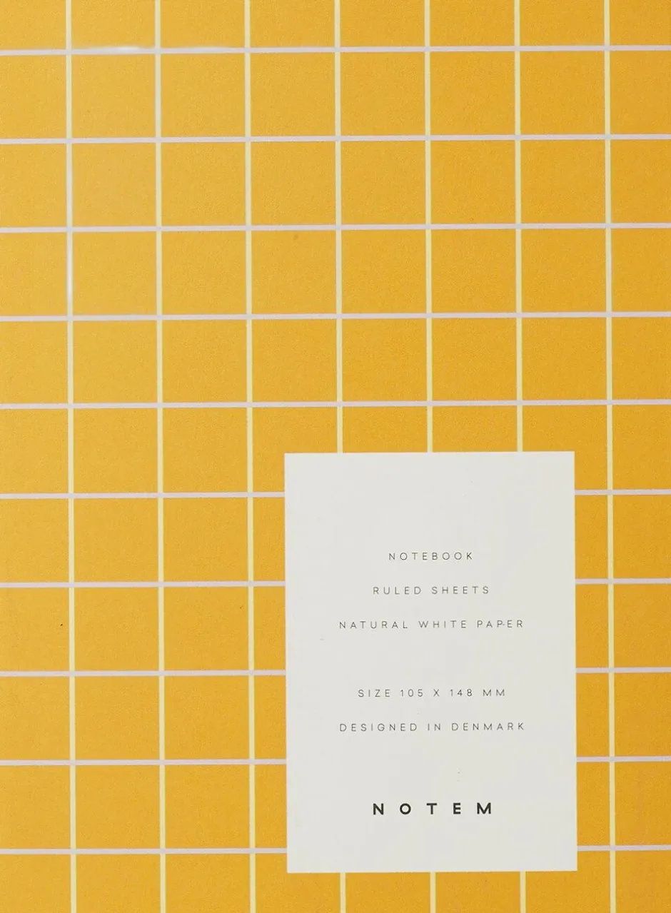 Kontorartikler<Notem UMA Flat Lay Notebook - Small, Ochre check