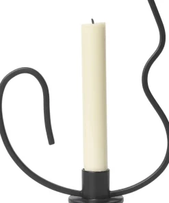 Lys & Lysestager<Ferm Living Valse Candle Holder - Low - Black