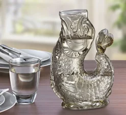 Karafler & Kander<CILIO Vandkaraffel fisk, beige, glas, NEMO