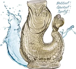 Karafler & Kander<CILIO Vandkaraffel fisk, beige, glas, NEMO