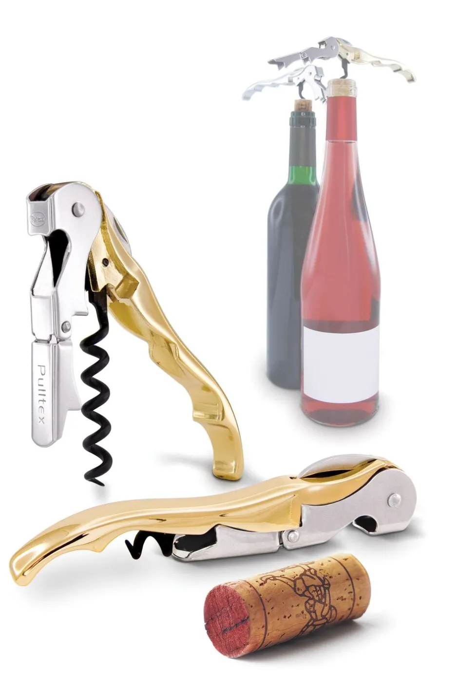 Bar & Vin<PULLTEX Vinåbner Pulltaps Classic Guld m hylster