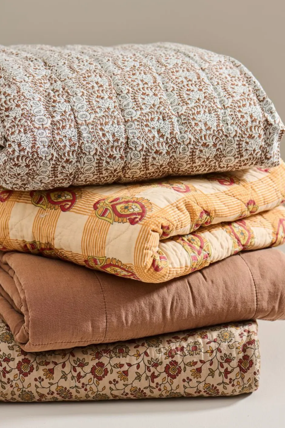 Plaider<Ib Laursen Vintage quilt Camel