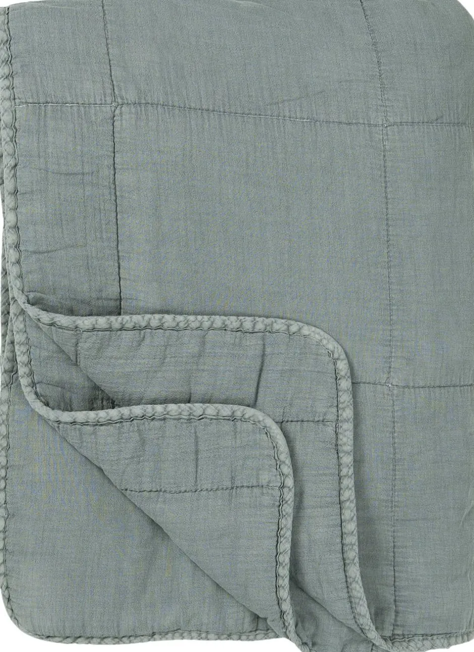 Plaider<Ib Laursen Vintage quilt Støvblå