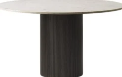 Møbler<Vipp 494 Cabin round Ø130 L. Beige marble, Dark oak