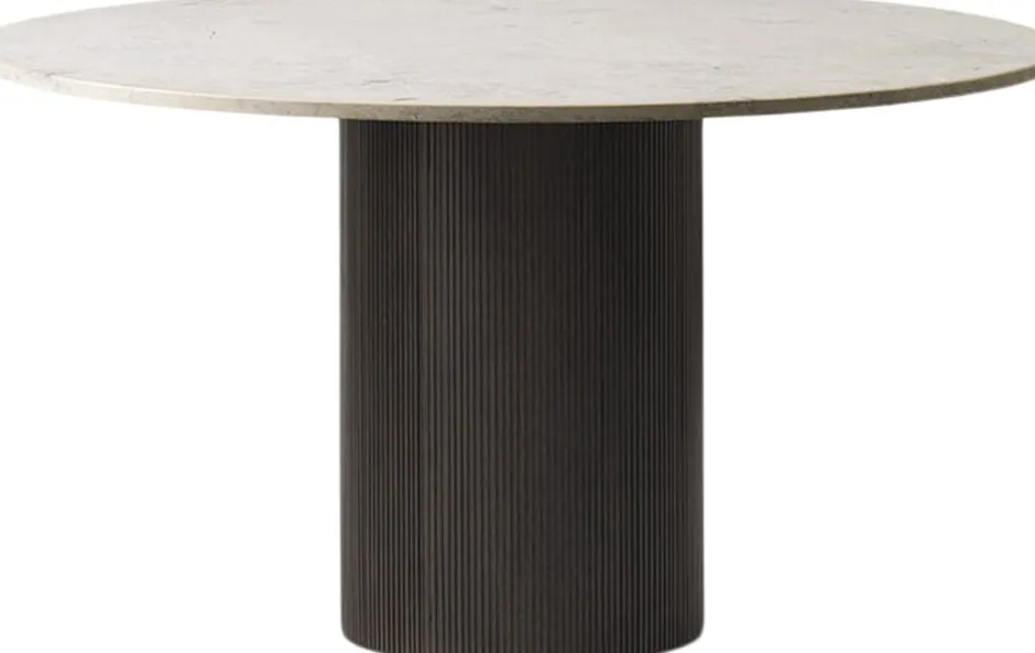 Møbler<Vipp 494 Cabin round Ø130 L. Beige marble, Dark oak