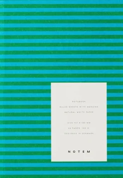 Kontorartikler<Notem VITA Softcover Notebook - Small, Green Stripe