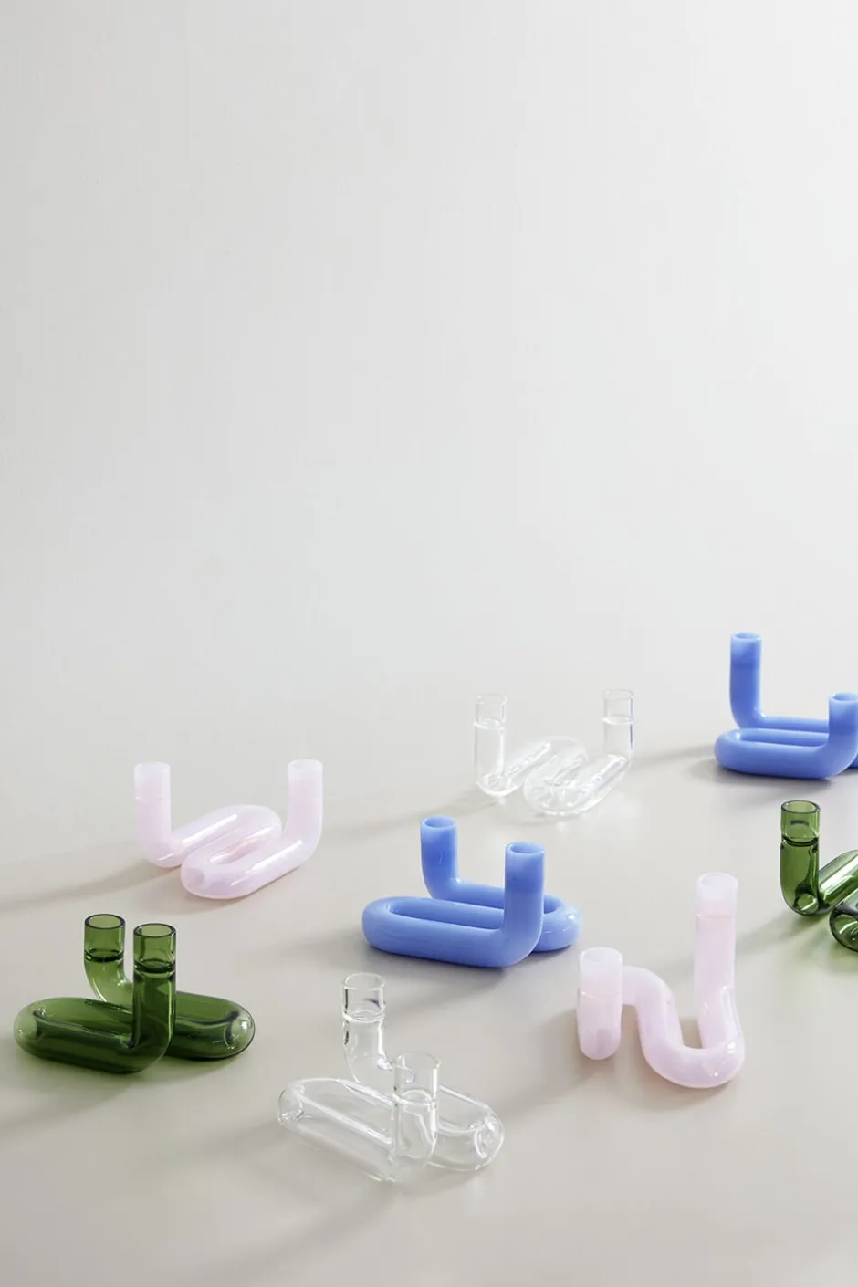 Lys & Lysestager<Studio About WAVE, MILK BLUE