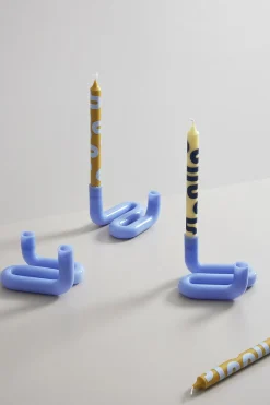 Lys & Lysestager<Studio About WAVE, MILK BLUE