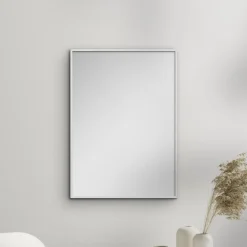 Spejle<Poster & Frame White Wood Mirror