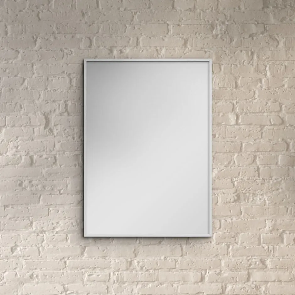 Spejle<Poster & Frame White Wood Mirror
