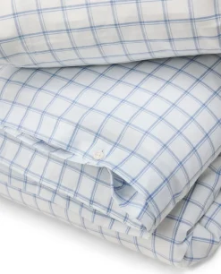 Sengetøj & Lagner<Lexington Check Lyocell/Cotton Oxford Bed Set White/blue