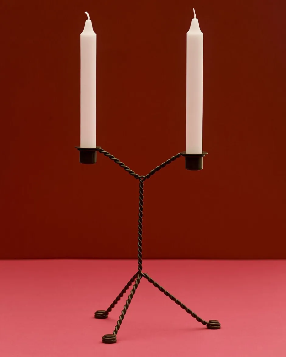Lys & Lysestager<Hay Wire Candleholder-Green