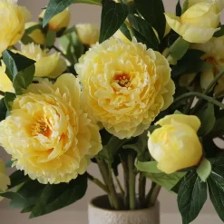 Kunstige Blomster & Træer<Botané Yellow Peony Bouquet